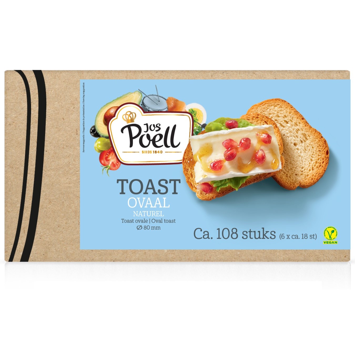 Toast – Horeca Toast ovaal naturel 108 stuks