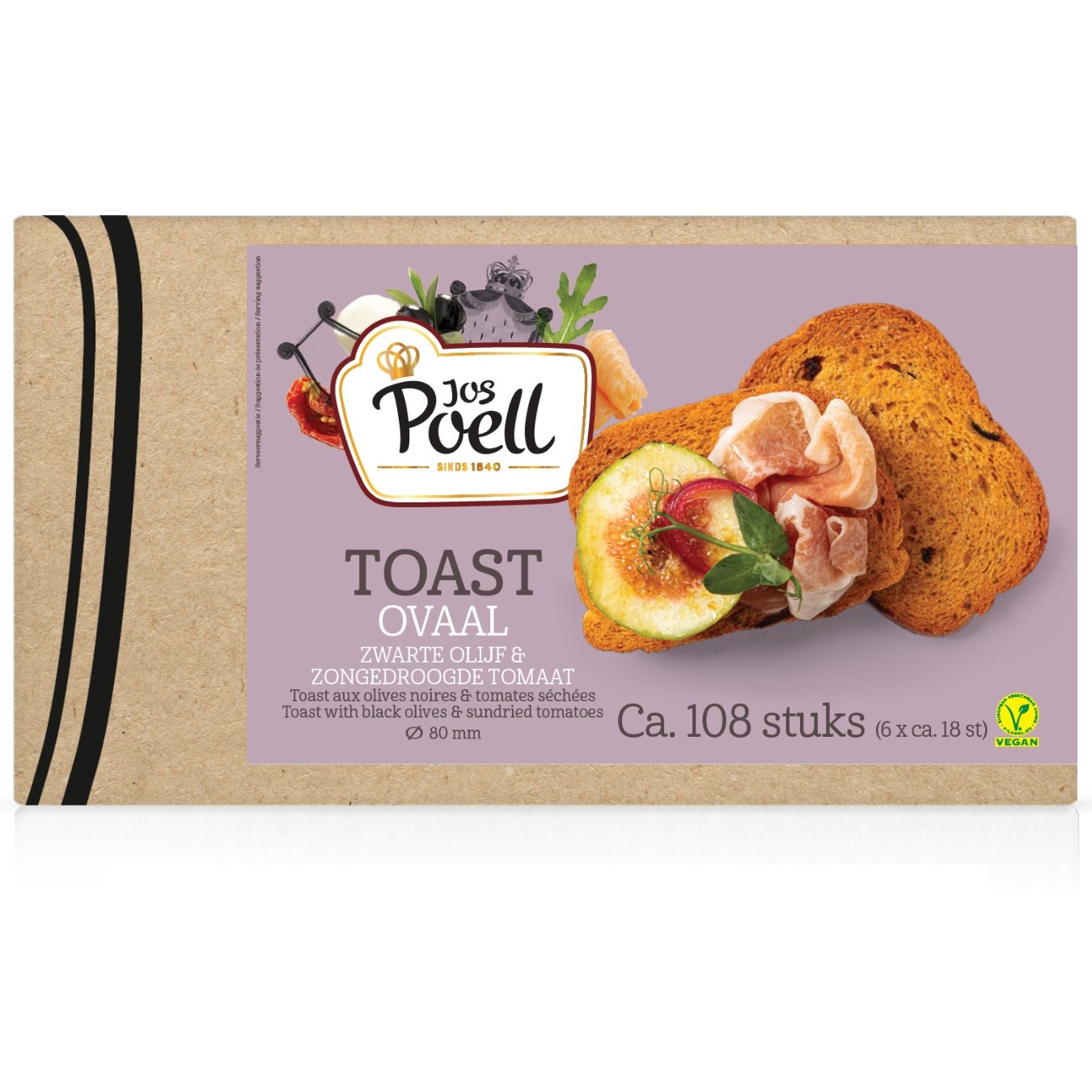 Toast – Horeca Toast ovaal zwarte olijf & zongedroogde tomaat 108 stuks Toast – Horeca Toast ovaal zwarte olijf & zongedroogde tomaat 108 stuks