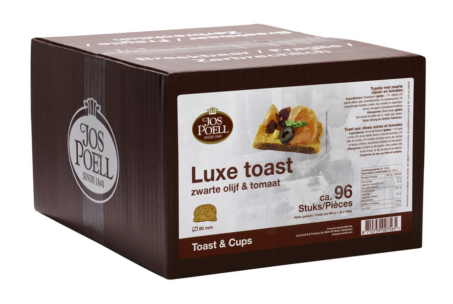 Luxe toast ovaal met zwarte olijf & tomaat Luxe toast ovaal met zwarte olijf & tomaat